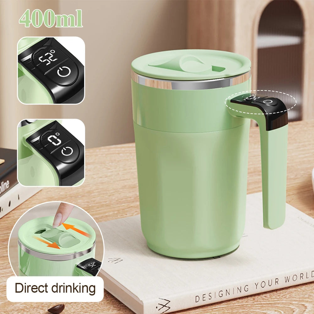Taza Mezcladora Automática Recargable 400ML con Pantalla de Temperatura Inteligente