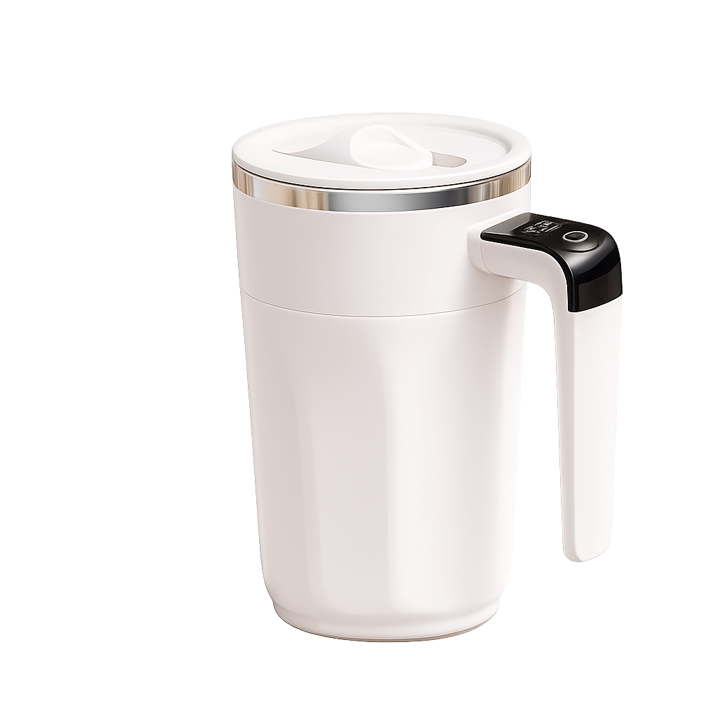 Taza Autoagitadora Recargable 400 ml con Pantalla de Temperatura | Mezclador Magnético de Acero Inoxidable