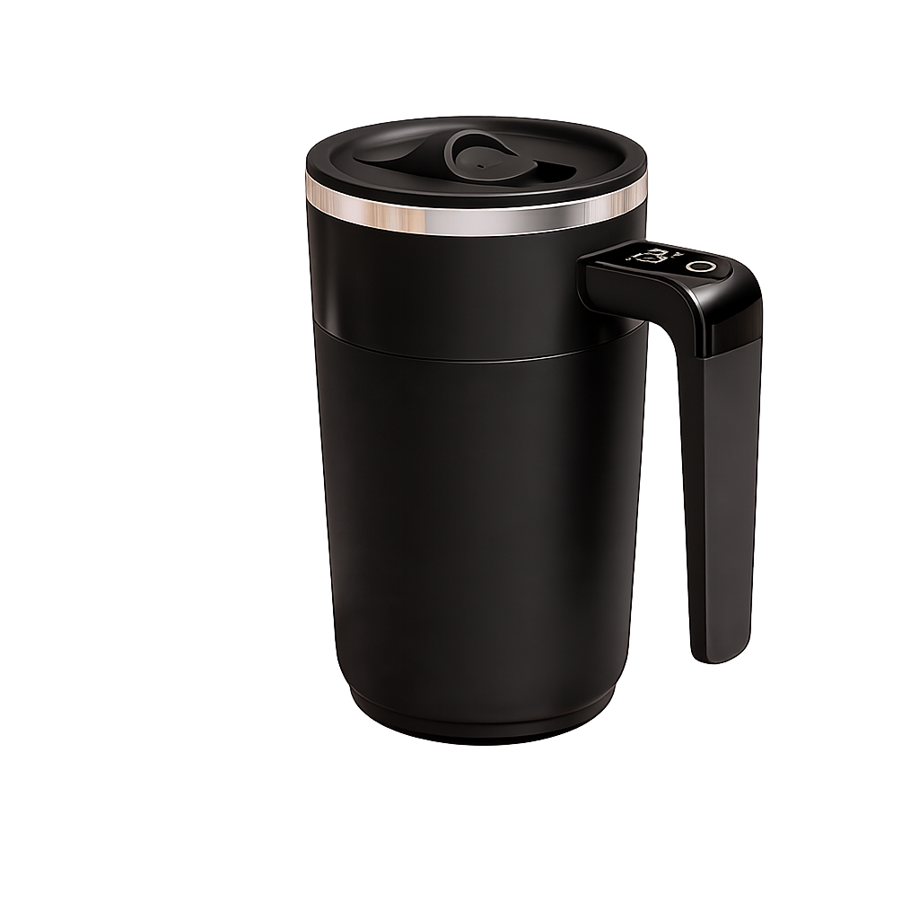 Taza Autoagitadora Recargable 400 ml con Pantalla de Temperatura | Mezclador Magnético de Acero Inoxidable