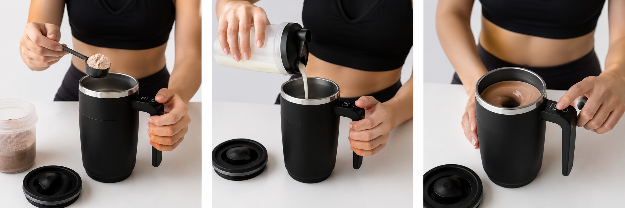 Taza Autoagitadora Recargable 400 ml con Pantalla de Temperatura | Mezclador Magnético de Acero Inoxidable