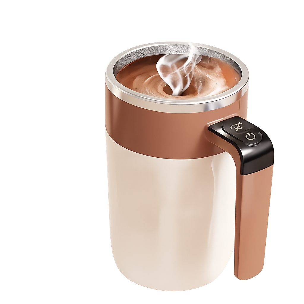 Taza Autoagitadora Recargable 400 ml con Pantalla de Temperatura | Mezclador Magnético de Acero Inoxidable