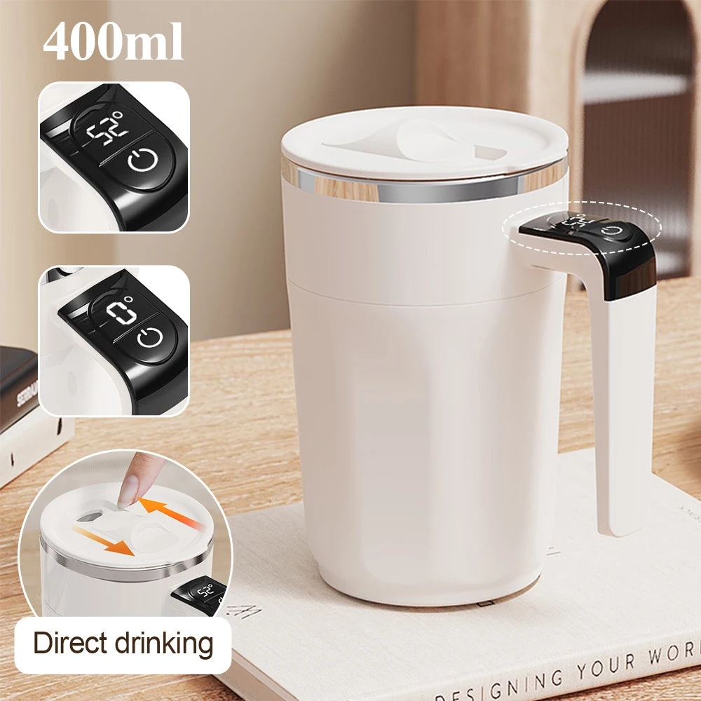 Taza Mezcladora Automática Recargable 400ML con Pantalla de Temperatura Inteligente